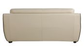 86" Beige Faux Leather Sofa With Black Legs