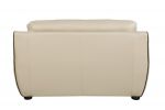 69" Beige And Black Faux Leather Love Seat