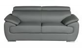 69" Gray And Silver Faux Leather Loveseat