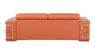 89" Camel Italian Leather Sofa With Silver Legs