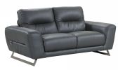 68" Silver Genuine Leather Love Seat
