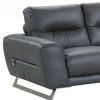 68" Silver Genuine Leather Love Seat