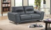 68" Silver Genuine Leather Love Seat