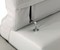 87" Light Gray Italian Leather Sofa With Silver Legs