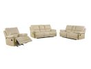 Three Piece Indoor Beige Faux Leather Five Person Seating Set