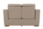 67" Beige And Brown Faux Leather Manual Reclining Loveseat