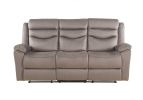 78" Brown Velvet Reclining Sofa With Black Legs