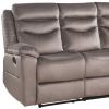 78" Brown Velvet Reclining Sofa With Black Legs