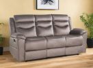 78" Brown Velvet Reclining Sofa With Black Legs