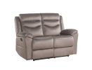 57" Brown Velvet Manual Reclining Love Seat