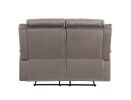 57" Brown Velvet Manual Reclining Love Seat