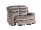 57" Brown Velvet Manual Reclining Love Seat