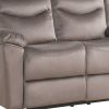 57" Brown Velvet Manual Reclining Love Seat