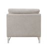 35" X 38" X 36" Beige Linen Upholstery Metal Leg Chair