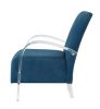 Teal Velvet Clear Arm Accent Chair