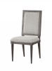 Set of Two Light Gray And Gray Upholstered Fabric Dining Side Chairs