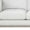 38" White Fabric Sofa With Black and Gray Legs