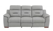 Three Piece Indoor Gray Genuine Leather Five Person Seating Set