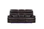 89" Gray Faux Leather USB Sofa With Black Legs