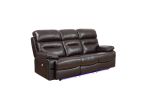 89" Gray Faux Leather USB Sofa With Black Legs