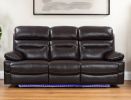 89" Gray Faux Leather USB Sofa With Black Legs