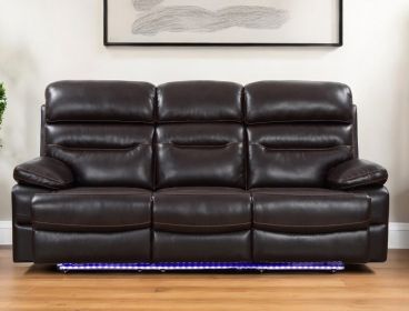 89" Gray Faux Leather USB Sofa With Black Legs