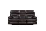 89" Brown Faux Leather Sofa With Black Legs