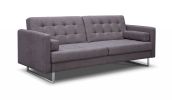 80" Gray Fabric Sofa With Silver Legs
