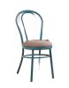 Set of Two Taupe And Teal Blue Upholstered Dining Side Chairs