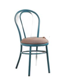Set of Two Taupe And Teal Blue Upholstered Dining Side Chairs