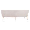 86" White Polyester Sofa With Gold Legs