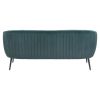70" Green Velvet Sofa With Black Legs