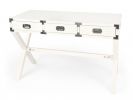 46" White Rubberwood Wood Writing Desk With Three Drawers
