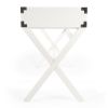 46" White Rubberwood Wood Writing Desk With Three Drawers
