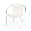 31" White And Gray Faux Leather Side Chair