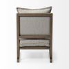 32" Ash Gray And Brown Fabric Arm Chair