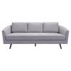 79" Gray Polyester Sofa With Black Legs