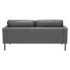72" Gray Polyester Sofa With Black Legs