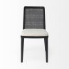 Set Of Two Black Upholstered Fabric Cross Back Side Chairs