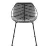 Set of Two Leaf Light Gray Fabric and Black Dining Chairs